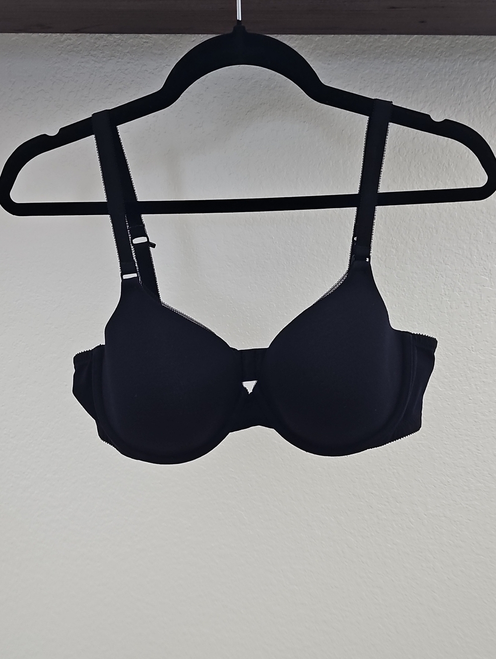 Ambrielle Cotton Lightly Lined Demi Convertible Underwire T Shirt Bra Black 38C